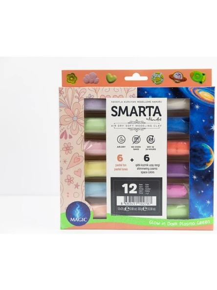 Smarta Magic Hava İle Kuruyan Modelleme Hamuru 12 X 25 Gram 30000091 ürün görseli 1