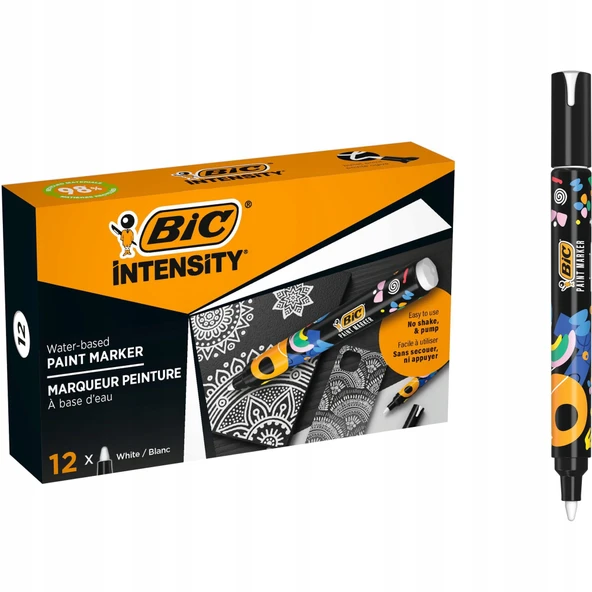 Bic İntensity Paint Marker Kalem Beyaz 527425 (12 Li Paket) ürün görseli 1