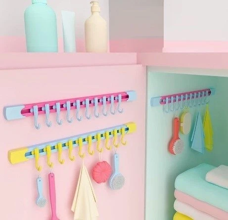 10 Kancalı Raylı Mutfak ve Banyo Düzenleyici Askı 30 cm ürün görseli 1