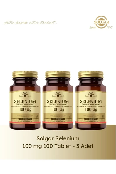 Solgar Selenium 100 mcg 100 Tablet 3 Adet ürün görseli 1