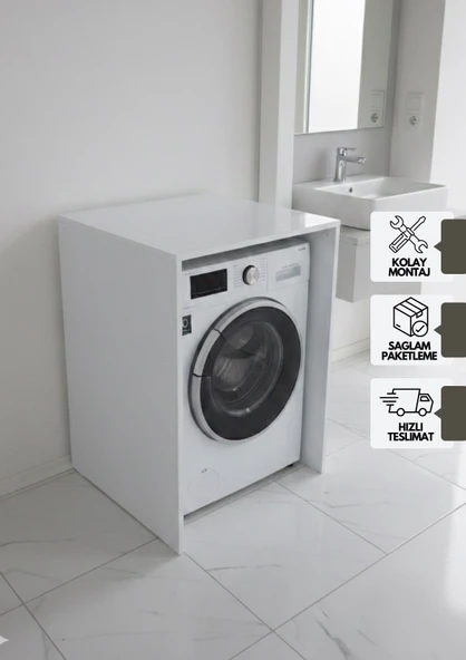 Tuna Çamaşır Makinesi Dolabı, Alt Dolap, Beyaz ürün görseli 1