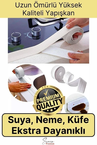 Su Sızdırmaz Geçirmez Dayanıklı Lavabo Tezgah Küvet Duş Banyo Mutfak Pencere Kenar Bandı 3,2 Mt ürün görseli 1