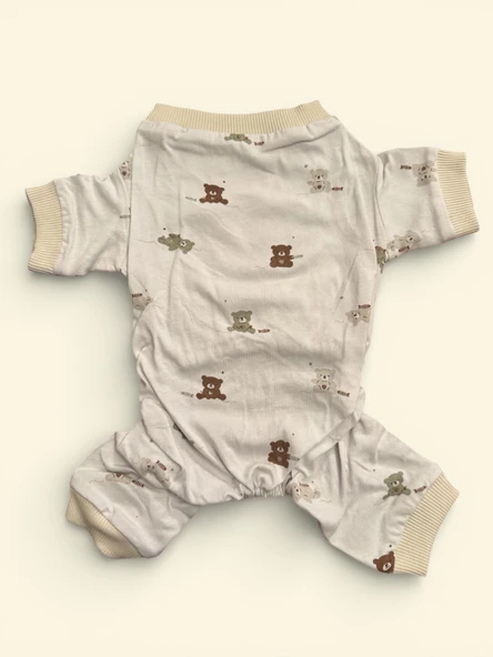 Teddy Pamuklu Köpek Tulum Pijama - Resim 4