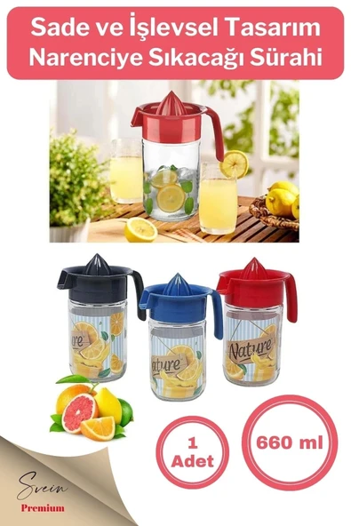 Titiz Pratik Narenciye Portakal Sıkacağı Manuel Cam Hazneli Sürahi Karaf 660 Ml ürün görseli 1