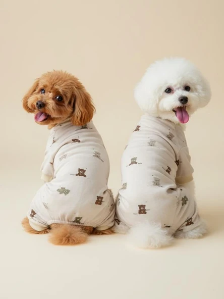 Teddy Pamuklu Köpek Tulum Pijama ürün görseli 1