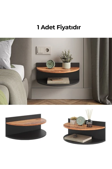 Duvara Monte Yarım Ay Lüx Komodin 45x25x25 cm 1 Adet ürün görseli 1