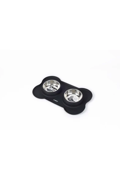 M-PETS DUET SILICONE MAT MAMA KABI BLACK 2X400ML ürün görseli 1