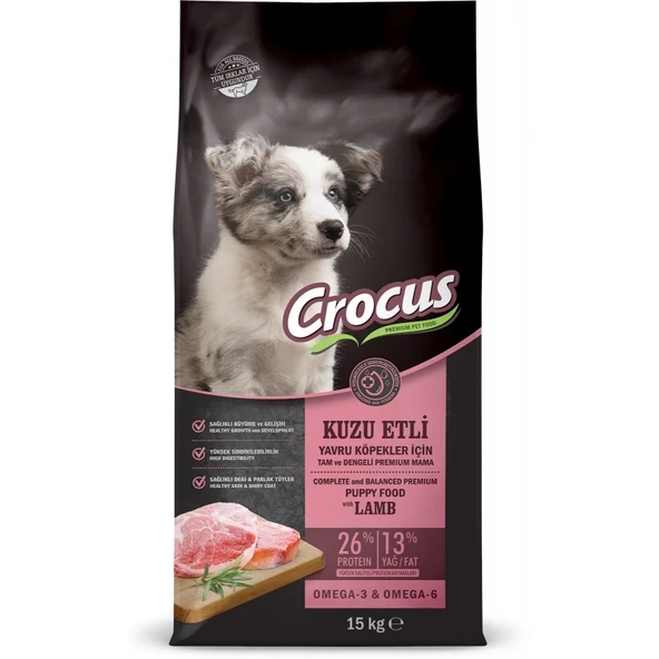 Crocus Puppy Kuzu Etli Yavru Köpek Maması 15 Kg ürün görseli 1