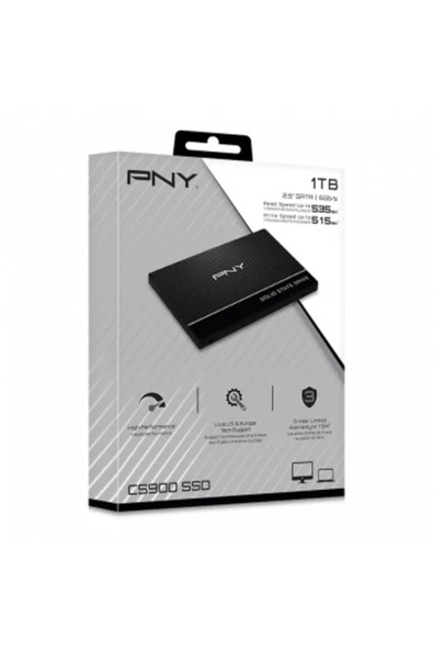 Pny 1Tb Cs900 3D Nand 2.5" Sata III İnternal Solid State Drive (Ssd7Cs900-1Tb-Rb) Ssd Harddisk ürün görseli 1