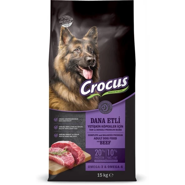 Crocus Dana Etli ve Pirinçli Yetişkin Köpek Maması 15 Kg ürün görseli 1