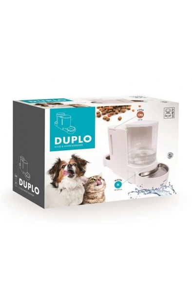 M-PETS Duplo Mama Ve Su Kabı Hazneli Whıte 3l/1.3kg ürün görseli 1