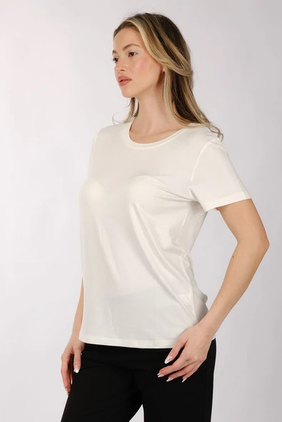 BASIC VISCON SIFIR YAKA TSHIRT - Resim 4