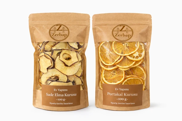 2'li Kurutulmuş Meyve Seti Elma ve Portakal Kurusu 2x100g ürün görseli 1