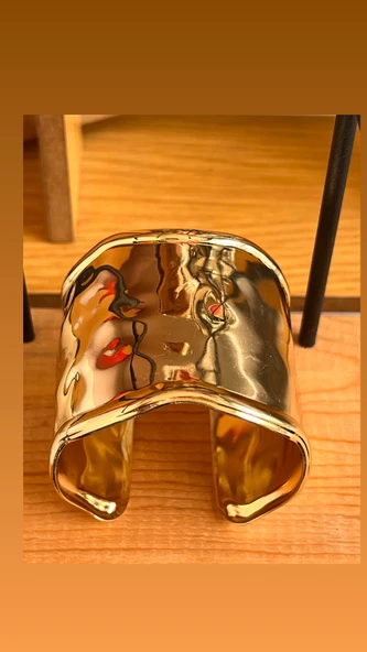 Gold model kadın modern kelepçe bileklik - Resim 2