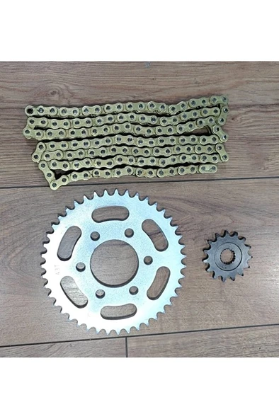 Rks Srk 125 Zincir Dişli Seti Oringli Gold Zincir Performans Takım  ARASMOTO ürün görseli 1