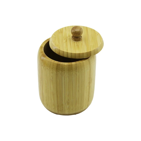 NO-10 AHŞAP - BAMBU ŞEKERLİK KAPAKLI ÇAP: 9CM DERİNLİK: 10.5CM (5433) ürün görseli 1