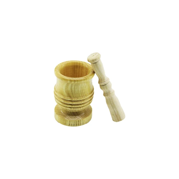 ORTA BOY  LÜX AHŞAP HAVAN SARIMSAK DÖVECEK Ç: 7.3CM--D: 6.5CM--Y: 10.5CM FİLELİ AMBALAJ (5433) ürün görseli 1
