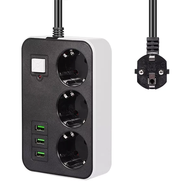 3 USB’li 3’lü 1.8 m Akım Korumalı Priz (5433) ürün görseli 1