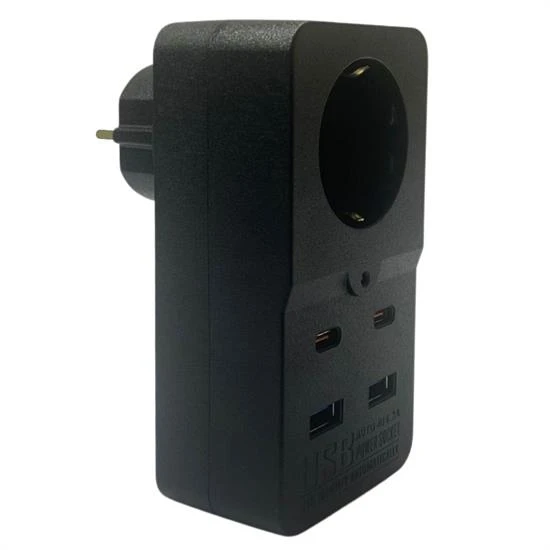 Isıya Dayanıklı Termal Akım Korumalı 1 Priz Girişli 2 USB Girişli 2 TYPE-C Girişli Pirz (5433) ürün görseli 1