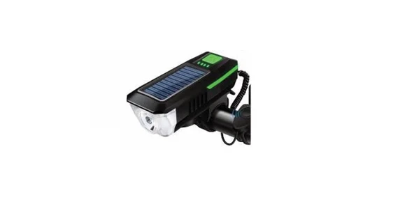 FORTE GT XBYC 6144 BİSİKLET ÖN IŞIK KORNA SİYAH YEŞİL ürün görseli 1