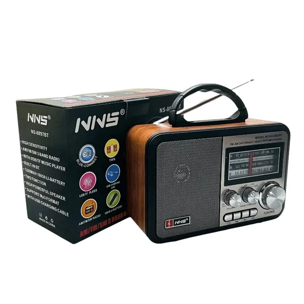 NNS NS-8897 Orta Boy Retro, Nostaljik, Ahşap Tasarım Radyo (5433) ürün görseli 1