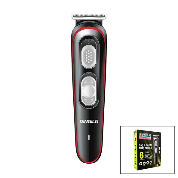 SAÇ - SAKAL KESME TRAŞ MAKİNESİ  6 FARKLI KESİM   USB ŞARJLI   2 KADEME BIÇAK AYARI RD-055 (5433) ürün görseli 1