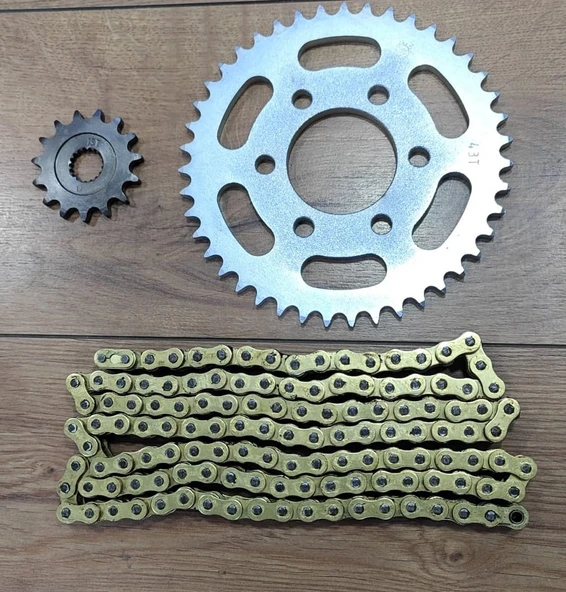 Rks Srk 125 S -Srk 125 R Performans Zincir Dişli Seti Oringli Gold Zincir  Supermoto ürün görseli 1