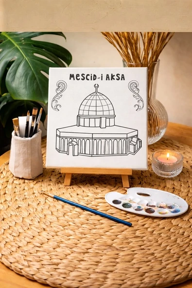 Mescid-i Aksa Çizimli Minimal Tuval ürün görseli 1