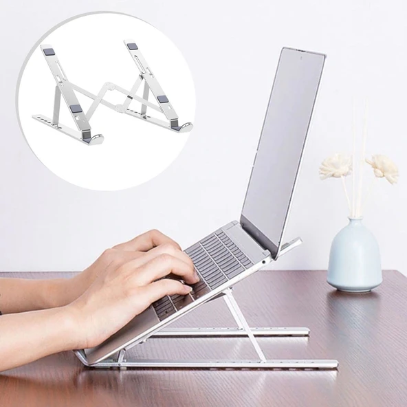 Ayarlanabilir Dizüstü Destek Tabanı Tamamen Katlanabilir Taşınabilir Laptop Yükseltici (5433) ürün görseli 1