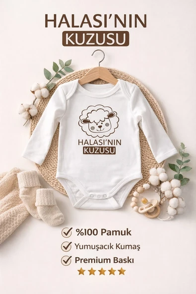 Halasının Kuzusu Çıtçıtlı Bebek Body ürün görseli 1