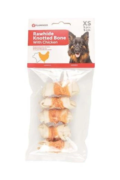 FLMNG Tavuk Etli Sargılı Düğüm Köpek Kemik Ödülü 5 Li 5 Cm ürün görseli 1