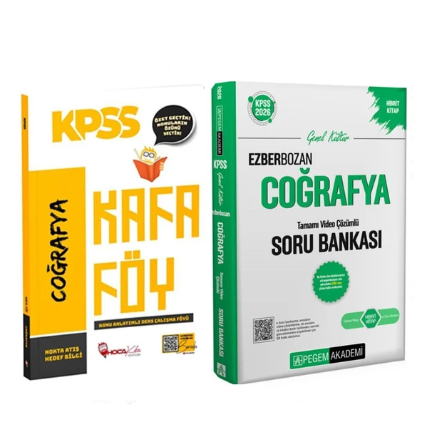 Hoca Kafası KPSS Coğrafya Konu Anlatımı Kafa Föy ve Pegem Soru Bankası Seti 2 Kitap ürün görseli 1