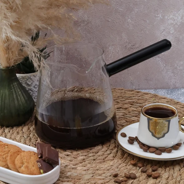 Arow Borosilikat Cam Cezve - 1000 ML - PM-2714-S ürün görseli 1