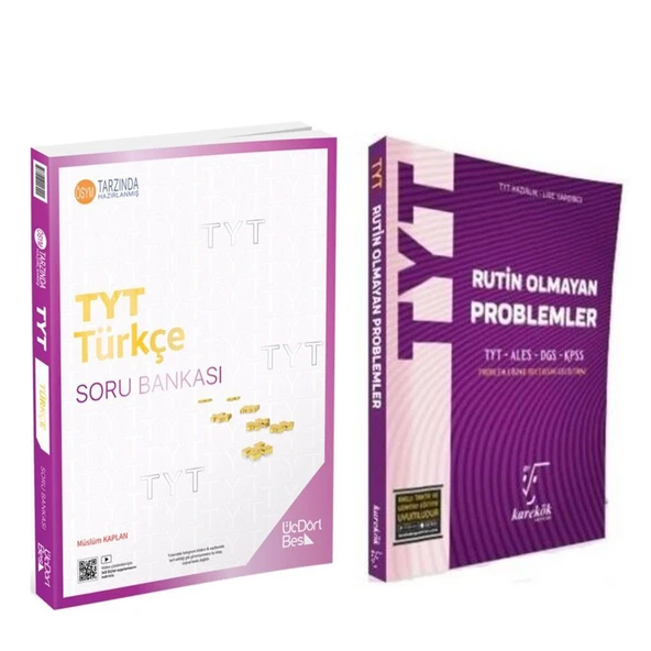 Üç Dört Beş TYT Türkçe ve Karekök Rutin Olmayan Problemler Soru Bankası 2 Kitap Set ürün görseli 1