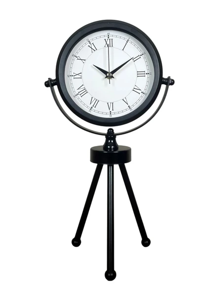 Pi time Asalet Siyah Üç Ayaklı Metal Masa Saati ürün görseli 1