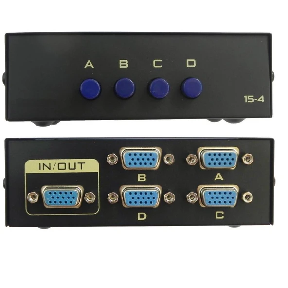 4841 Vga Switch Çoklayıcı Çoğaltıcı 4 Port 4 Kasa 1 Ekran ürün görseli 1