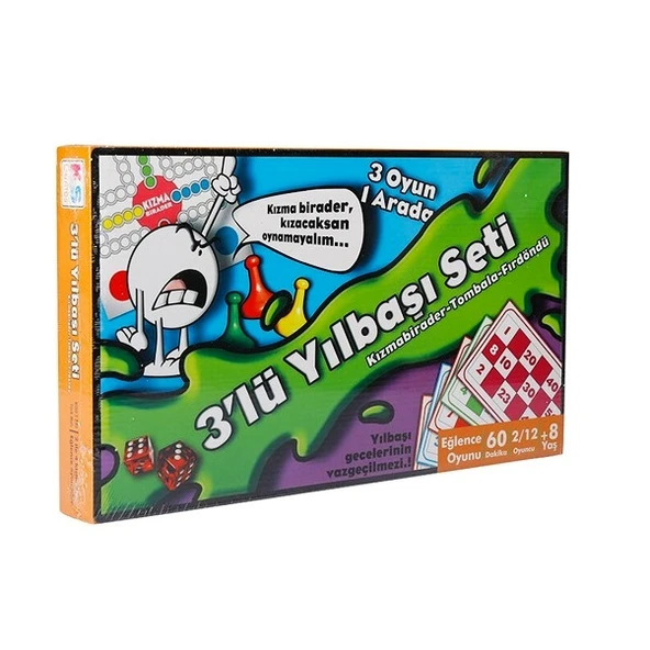 FULL YILBAŞI OYUNU SETİ TOMBALA FIRDÖNDÜ KIZMA BİRADER 3LÜ SET YILBAŞI KUTU OYUNLARI AİLE OYUNLARI ürün görseli 1
