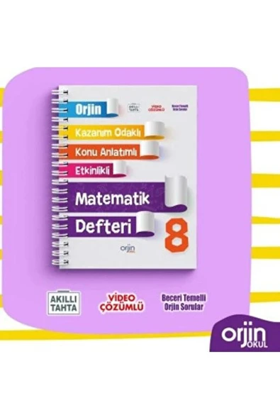 Orjin 8.Sınıf Matematik Defteri Konu Anlatımlı ürün görseli 1