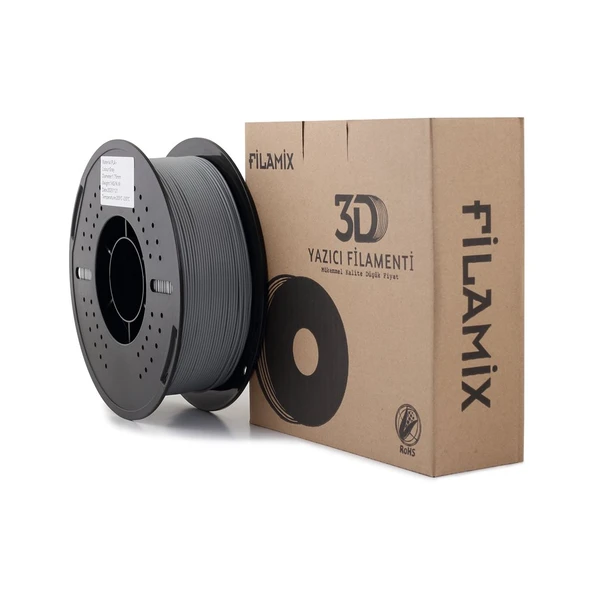 Filamix Pla+ gri Filament 1.75mm - Plastik Makara - 1 kg ürün görseli 1