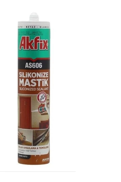 AKFİX Silikonize Mastik Beyaz AS606 500GR (2 ADET) ürün görseli 1