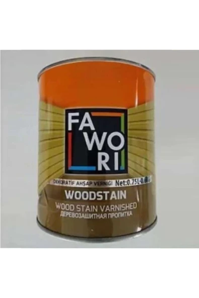 FAWORİ BOYA WOODSTAIN DEKORATİF AHŞAP VERNİĞİ KOYU MEŞE 0.75LT ürün görseli 1