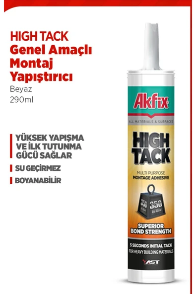 AKFİX AST High Tack Mastik 290Ml (B510) Beyaz ürün görseli 1