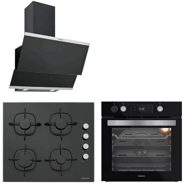 Silverline Siyah Cam Ankastre Set BO65P4B01-CS5700E6B01-3420 Classy (Buhar ve Airfryer Özellikli Fırın) ürün görseli 1