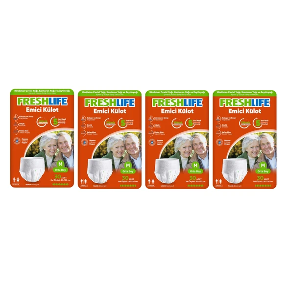 Freshlife Emici Külotlu Orta Boy (Medium) Yetişkin Bezi 30 x 4 (120’lu) ürün görseli 1