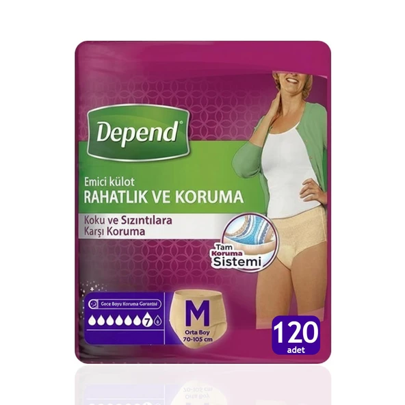 Depend Emici Külot Bayan M-Medium Beden 120 Adet ürün görseli 1