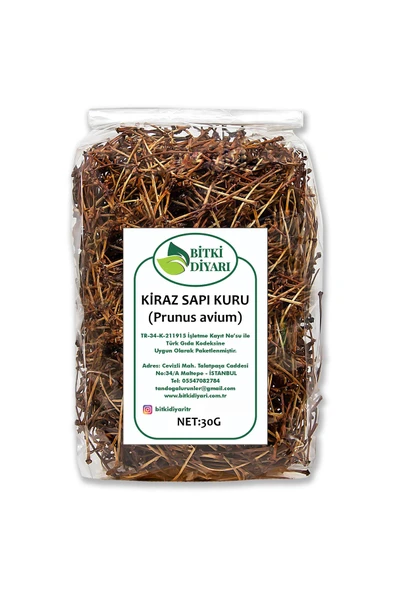 Kiraz Sapı Kurutulmuş Yeni Hasat (Prunus avium) 30gr ürün görseli 1