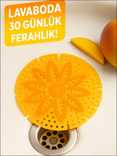 Süzgeçli Mango Kokulu Banyo Mutfak Lavabo Gider Kapağı Kokulu Gider Kapatıcı Koku Önleyici ürün görseli 1