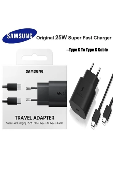 Galaxy S21/s21+/s21 Ultra Type-c 25wat Orjinal Şarj Aleti Cihazı Adaptörü Siyah ürün görseli 1