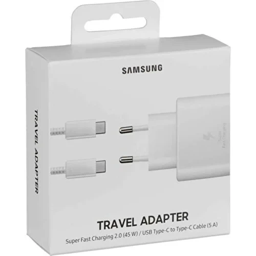 MobileGaraj Samsung TA800 25W Şarj Başlığı ve Type-C To Type-C 1m Beyaz Kablo ürün görseli 1
