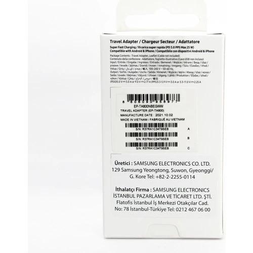 Samsung Galaxy Note 10 Lite Type-C Fast Şarj Adaptörü 25W Siyah - Resim 4